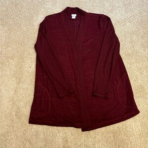Chicos burgundy sweater cardigan.  Excellent condition. Size 1 or medium.